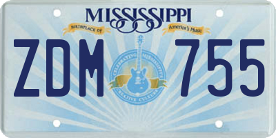 MS license plate ZDM755