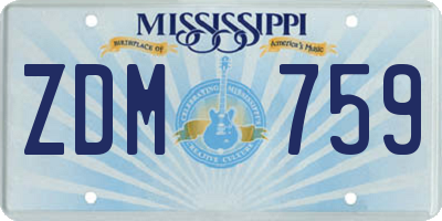 MS license plate ZDM759