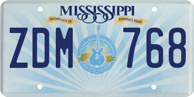 MS license plate ZDM768