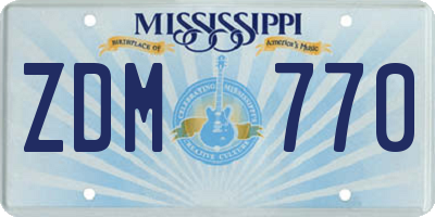 MS license plate ZDM770
