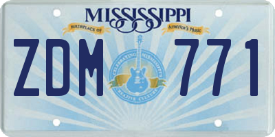 MS license plate ZDM771