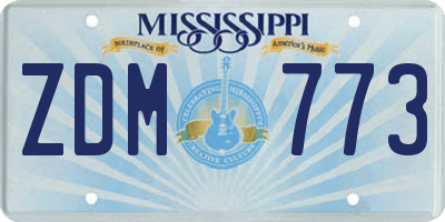 MS license plate ZDM773