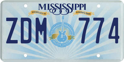 MS license plate ZDM774