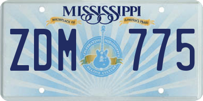 MS license plate ZDM775