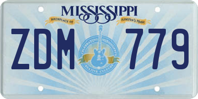 MS license plate ZDM779