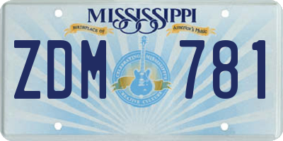 MS license plate ZDM781