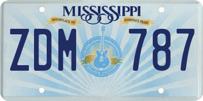MS license plate ZDM787