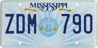 MS license plate ZDM790
