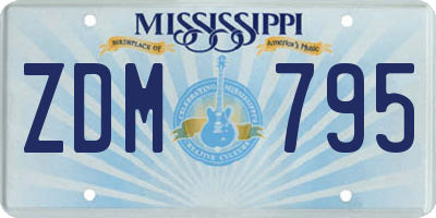 MS license plate ZDM795