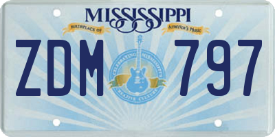 MS license plate ZDM797