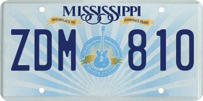 MS license plate ZDM810