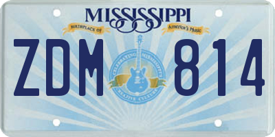 MS license plate ZDM814