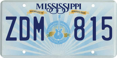 MS license plate ZDM815