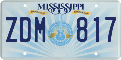 MS license plate ZDM817