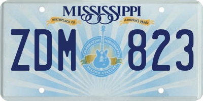 MS license plate ZDM823