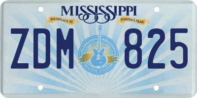 MS license plate ZDM825