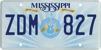 MS license plate ZDM827