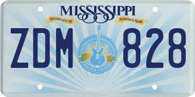 MS license plate ZDM828
