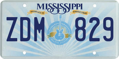 MS license plate ZDM829