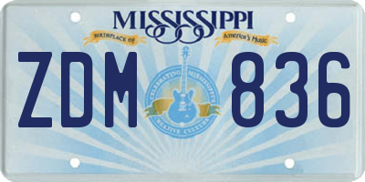 MS license plate ZDM836