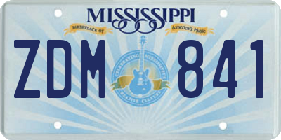 MS license plate ZDM841