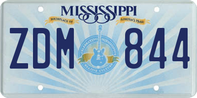 MS license plate ZDM844