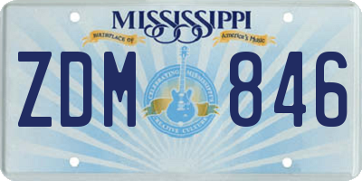 MS license plate ZDM846
