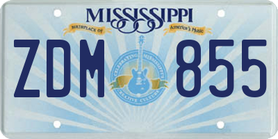 MS license plate ZDM855