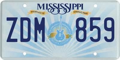 MS license plate ZDM859