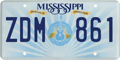 MS license plate ZDM861