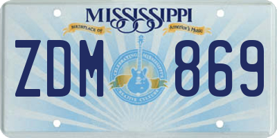 MS license plate ZDM869