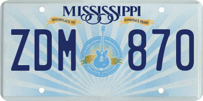 MS license plate ZDM870