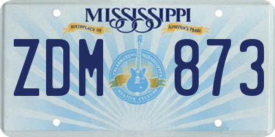 MS license plate ZDM873