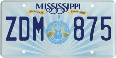 MS license plate ZDM875