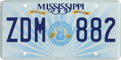 MS license plate ZDM882
