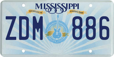 MS license plate ZDM886