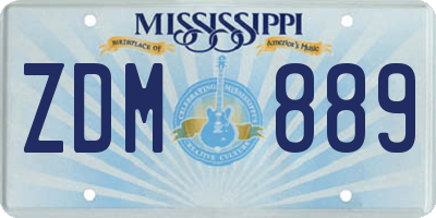 MS license plate ZDM889