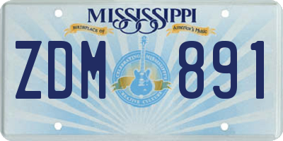 MS license plate ZDM891