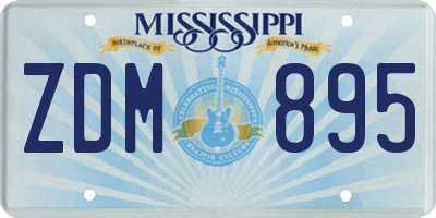 MS license plate ZDM895
