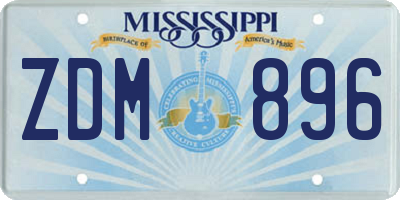 MS license plate ZDM896
