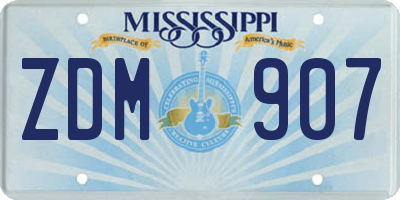 MS license plate ZDM907