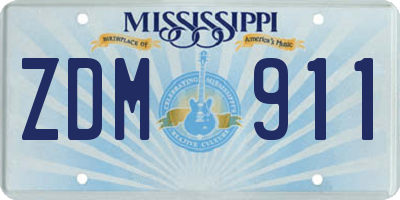 MS license plate ZDM911