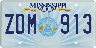 MS license plate ZDM913