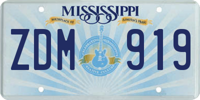 MS license plate ZDM919