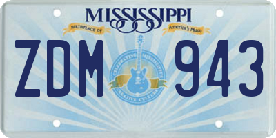 MS license plate ZDM943