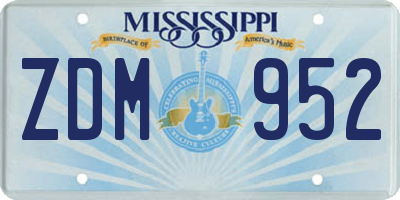 MS license plate ZDM952