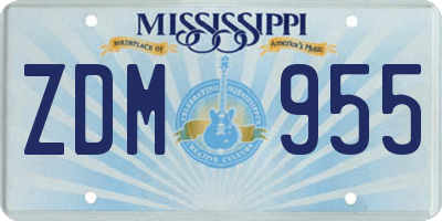 MS license plate ZDM955