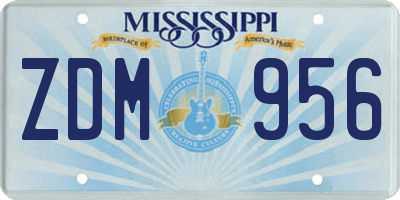 MS license plate ZDM956
