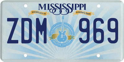 MS license plate ZDM969