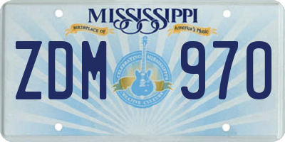MS license plate ZDM970